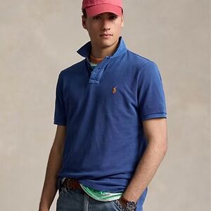 Polo by Ralph Lauren Blue Mesh Polo Shirt Classic Fit, size XL